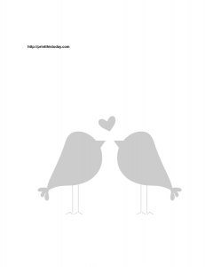 Love birds and heart stencil