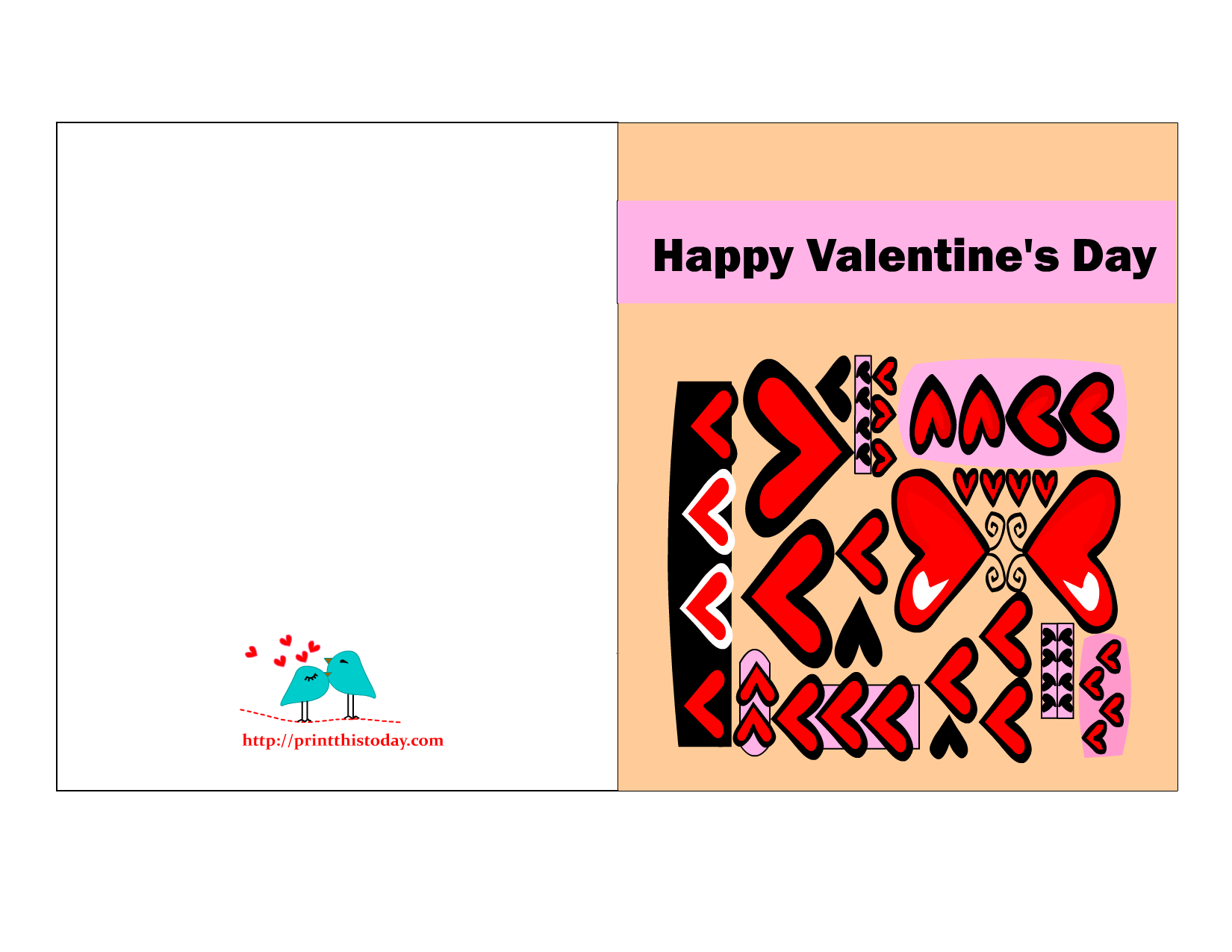 Valentine card with hearts pattern