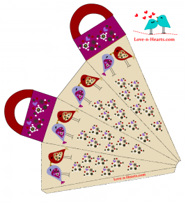 Free Printable Valentine Gift Bag with Love Birds