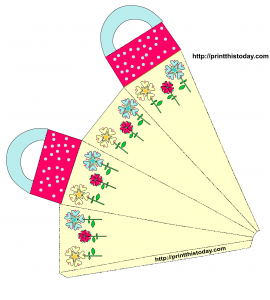 Free printable Floral Gift Bag for Valentine's Day