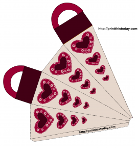 Favor Bag Printable featuring Hearts Pattern