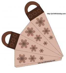 Gift bag with brown Flowers