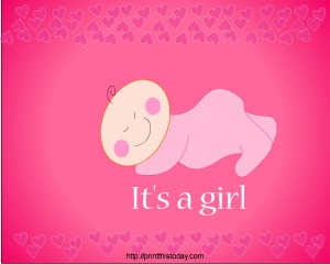 It's a Girl (Caucasian Girl Baby Shower Party Place Mat) Printable