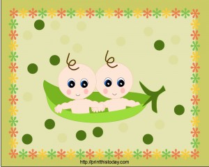 Twin Peas in a Pod Baby Shower Place Mats (Caucasian)
