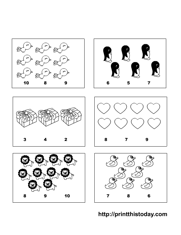 Finding the Matching Number Pre-school Maths Worksheet