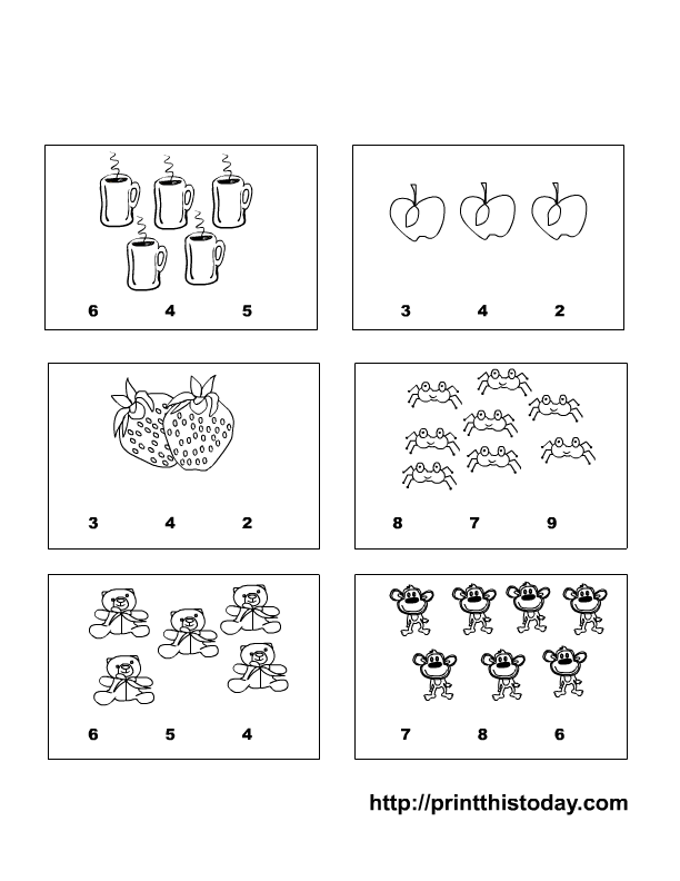 Finding the Matching Number Pre-school Maths Worksheet