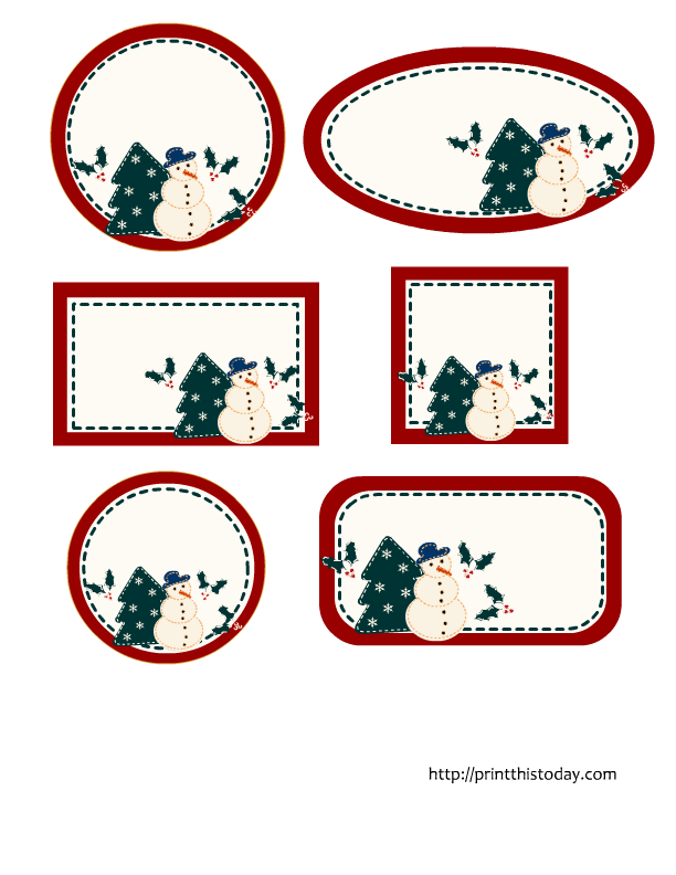 Editable Christmas Labels In 6 Different Shapes Free Printable