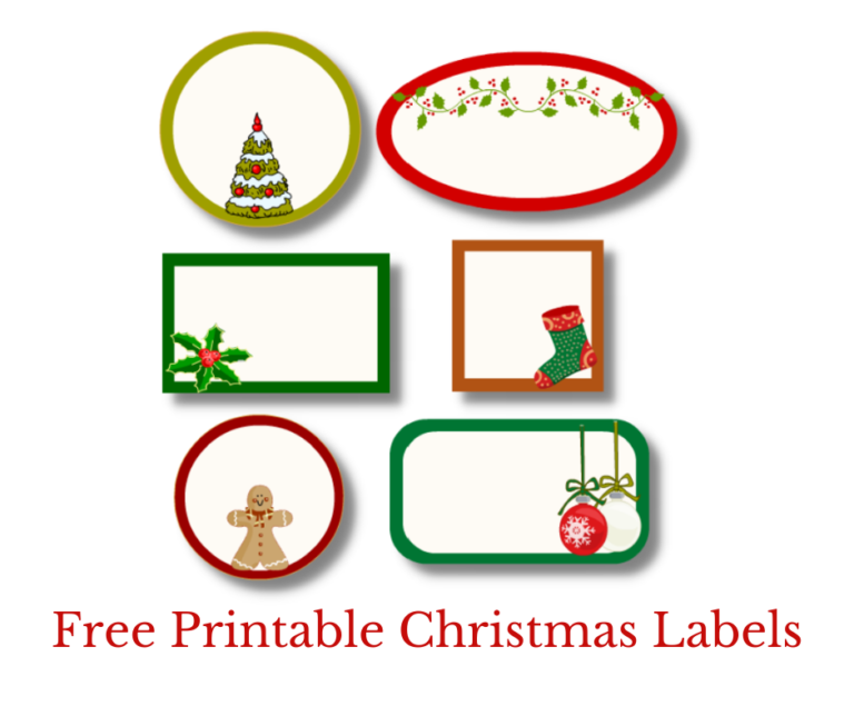 Editable Christmas Labels in 6 different shapes {free printable}