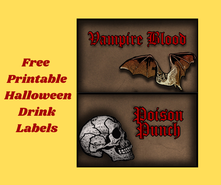 6 Free Printable Halloween Drink Labels