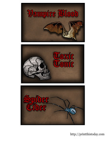 PNG file for Halloween drink labels