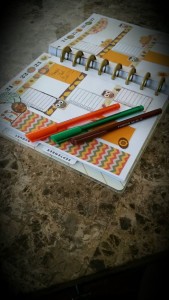 happy planner decorated with free printable fall themed washi