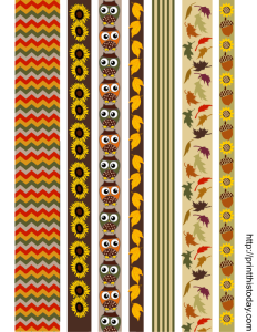 Free printable fall themed washi tapes