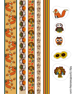 free printable fall themed washi tapes and stickers