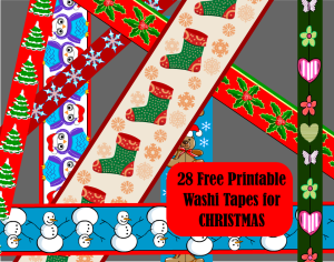 28 free printable Christmas washi tapes