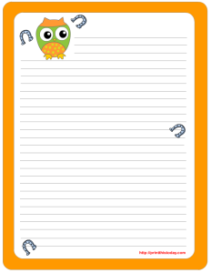 Saint Patrick's Day Writing Paper featuring Cute Owl