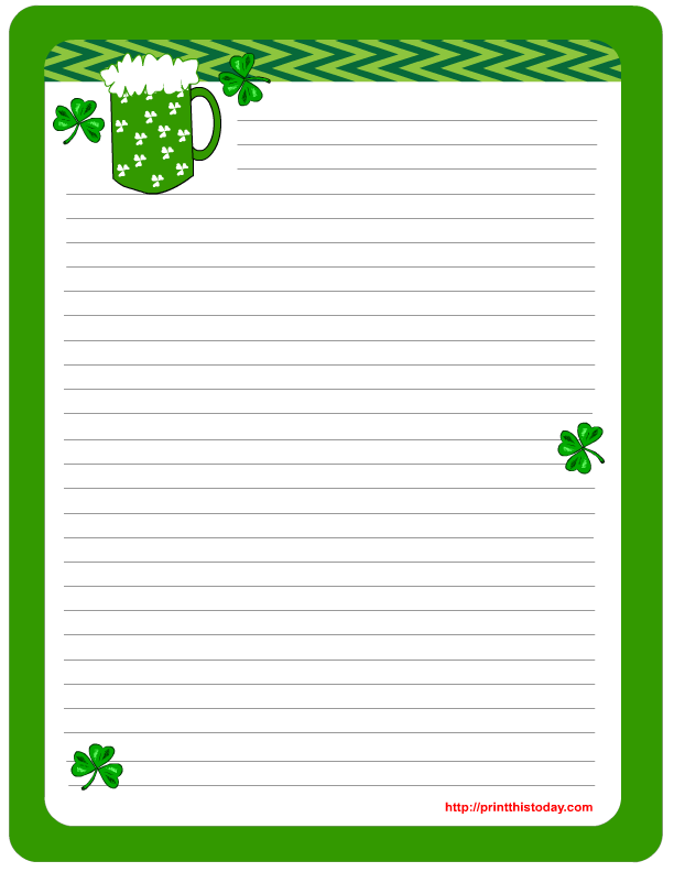 St Patrick's Day Stationery Tempate Page 1