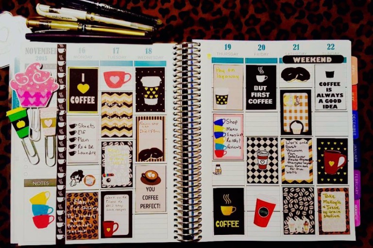 5 Free Printable Coffee themed Planner Stickers Sets