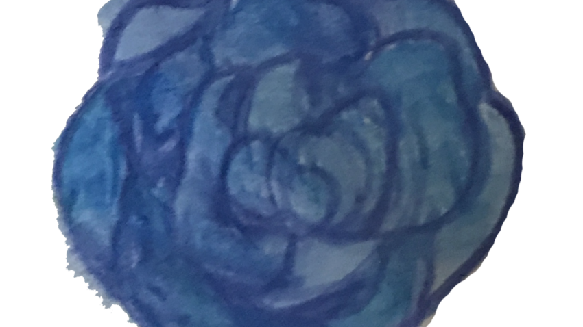 Blue watercolor rose