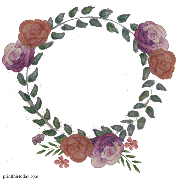 Free Handmade Watercolor Wreath And Flowers For Blogs And Printables