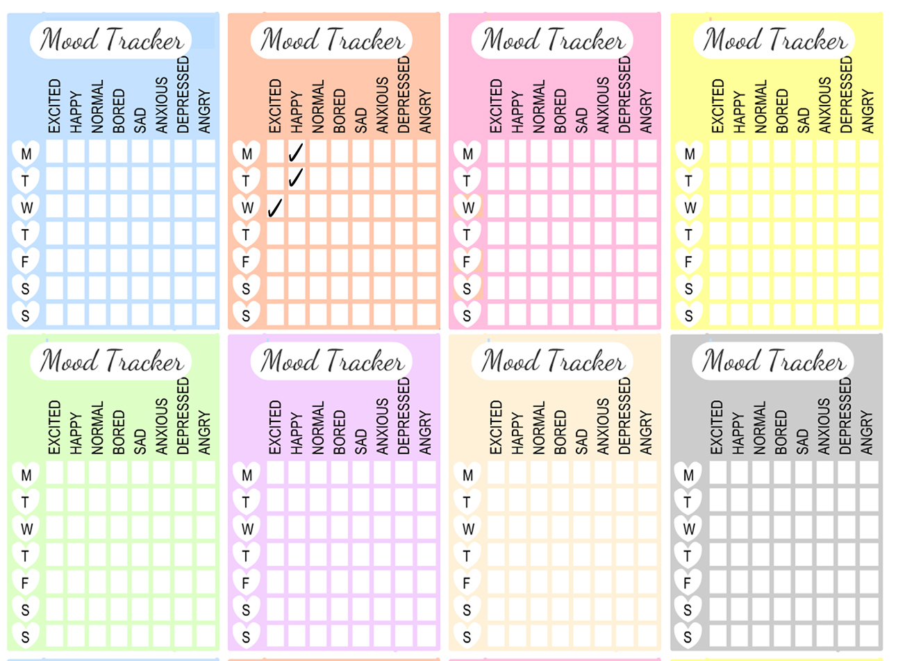 Free Printable Weekly Mood Tracker Stickers