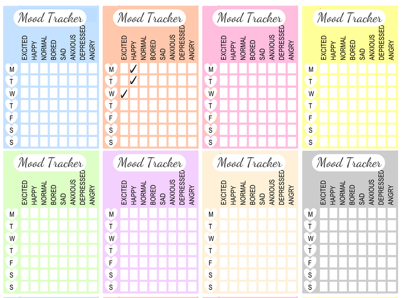 Weekly Free Printable Mood Tracker Template