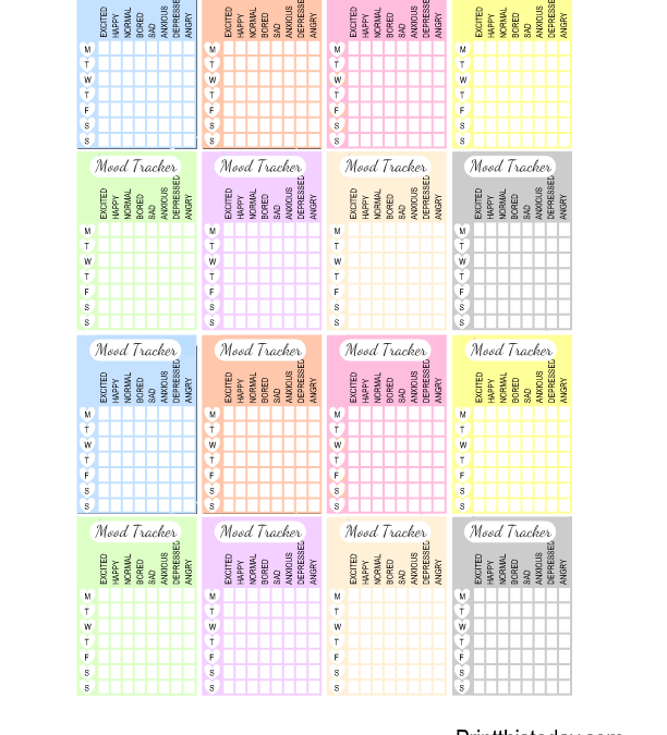 Free Printable Weekly Mood Tracker Stickers