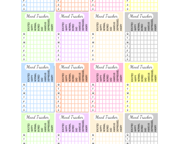 Free Printable Weekly Mood Tracker Stickers