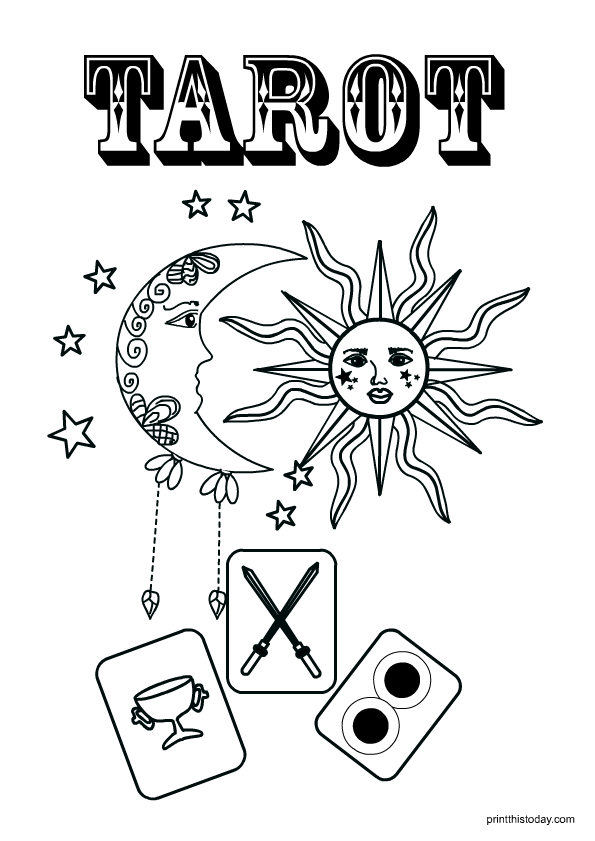 Free Printable Tarot Coloring Pages Customize And Print