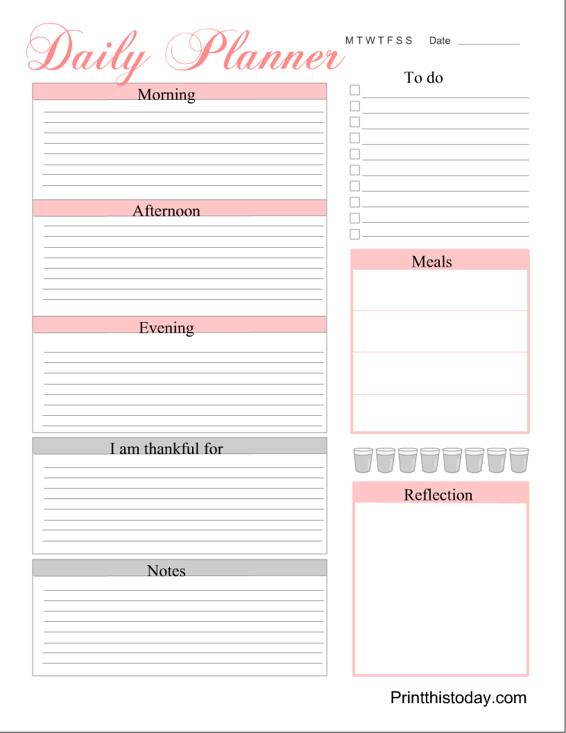 Free Printable Daily Planner Pages