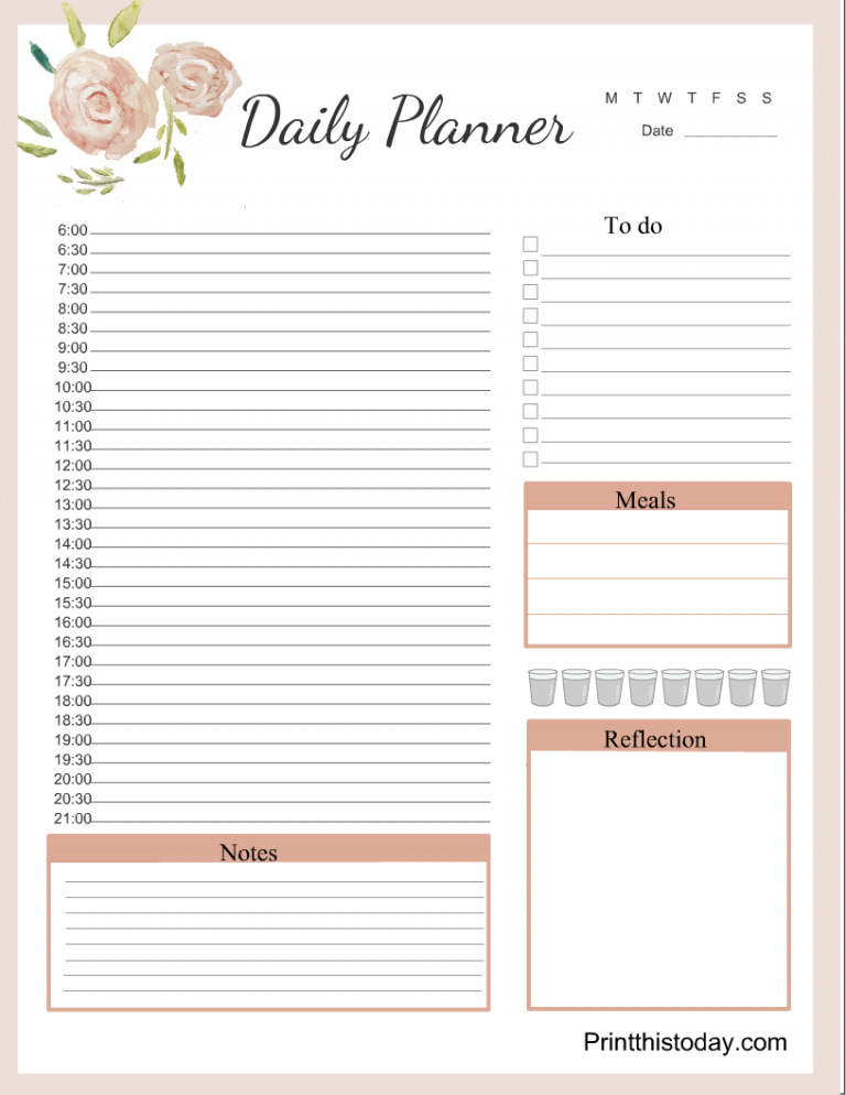 Free Printable Daily Planner Pages {templates}