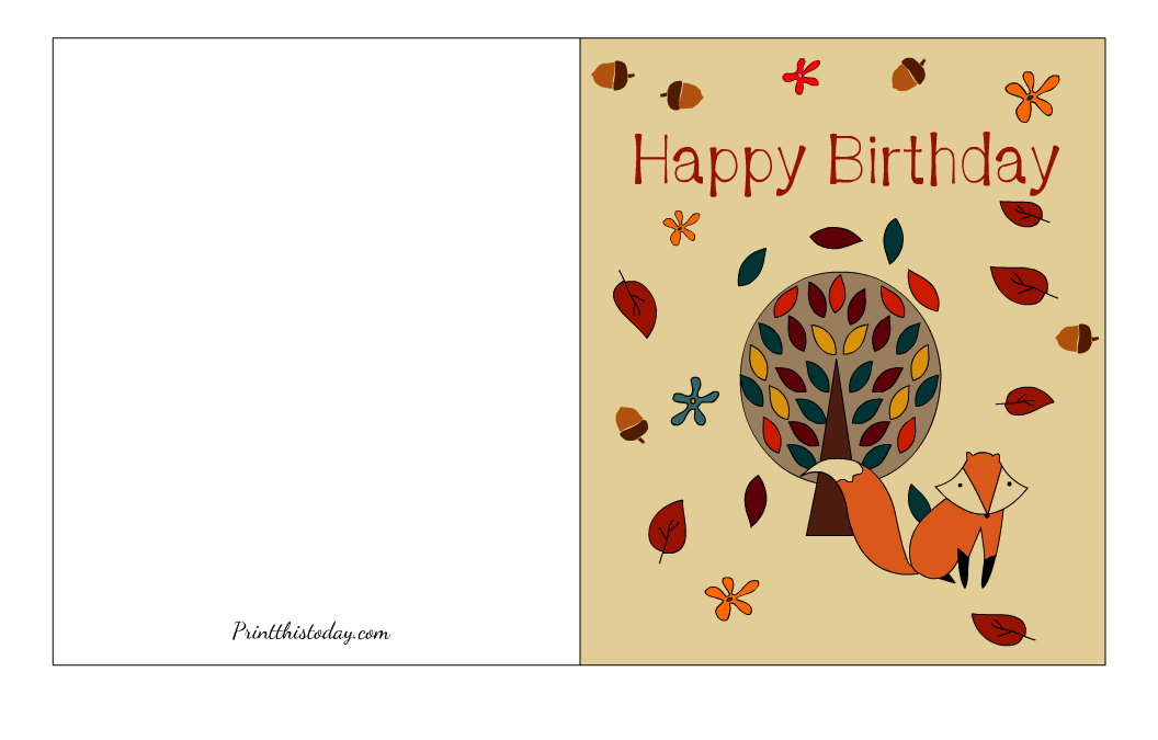 free printable fall birthday cards