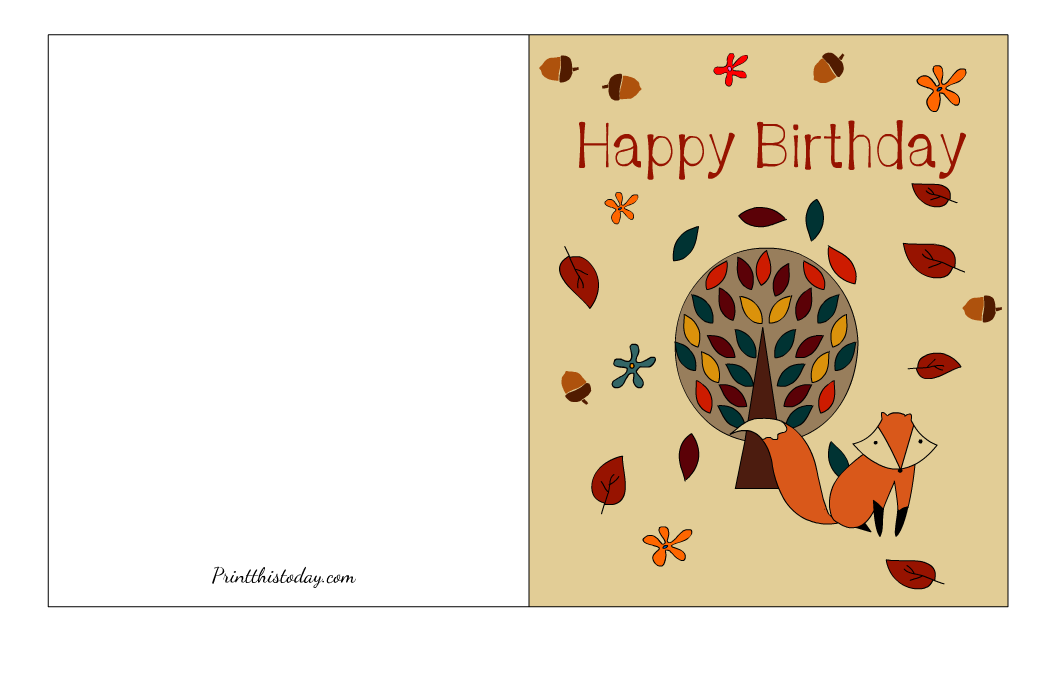 Free Printable Fall Birthday Cards