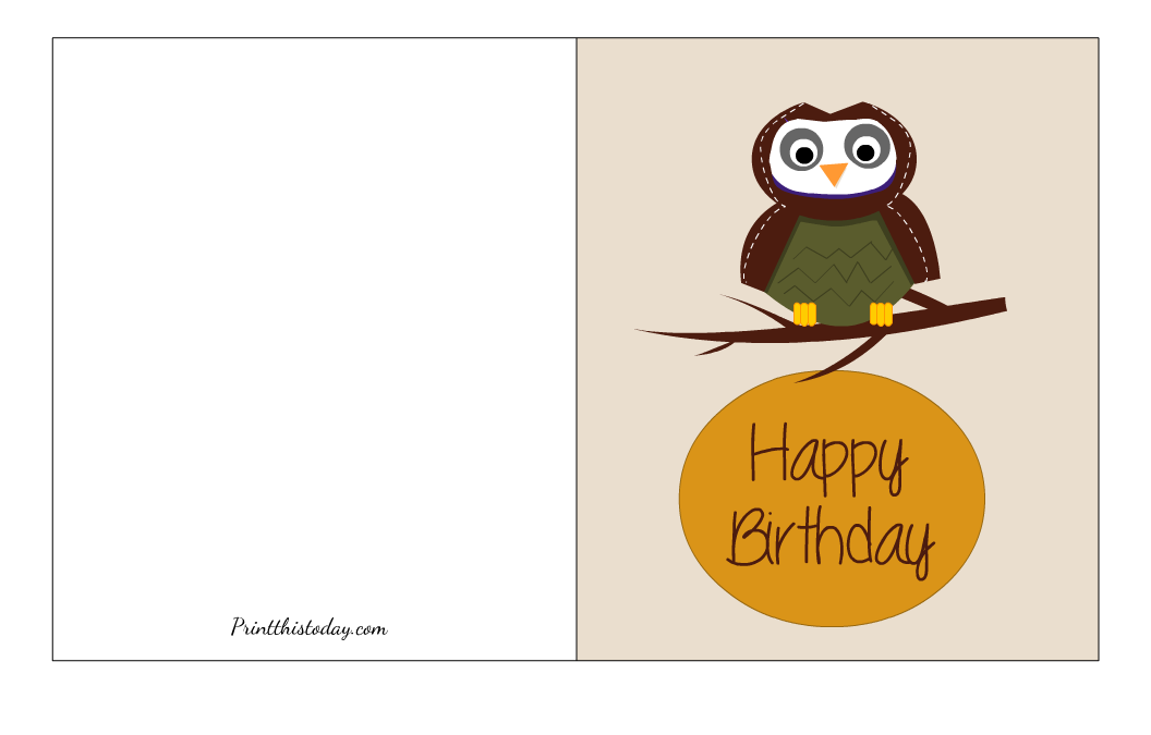 Free Printable Cute Owl Birthday Card