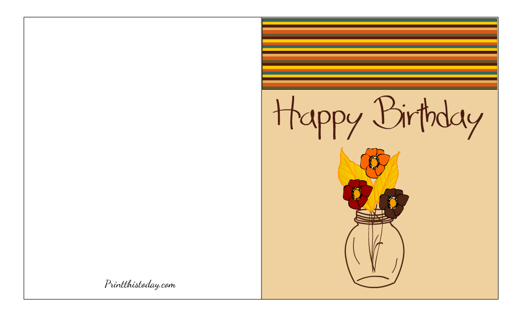 Floral Fall Birthday Card Printable