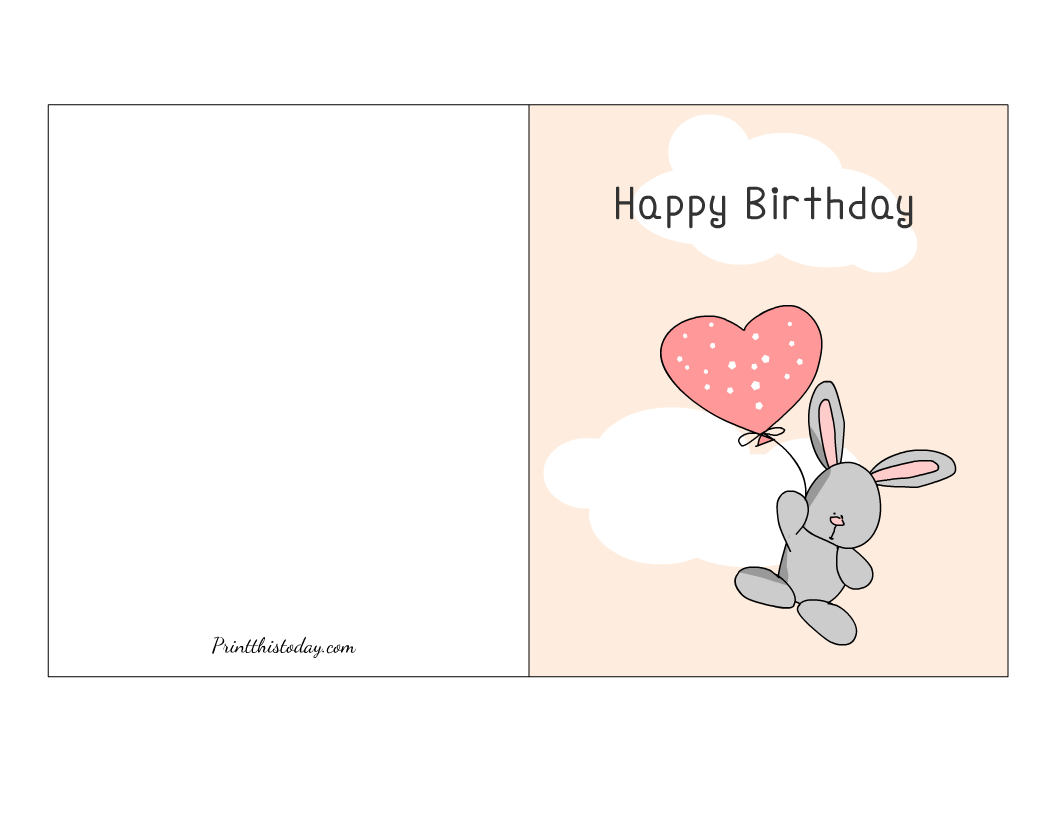 Birthday Cards Template Printable Cute