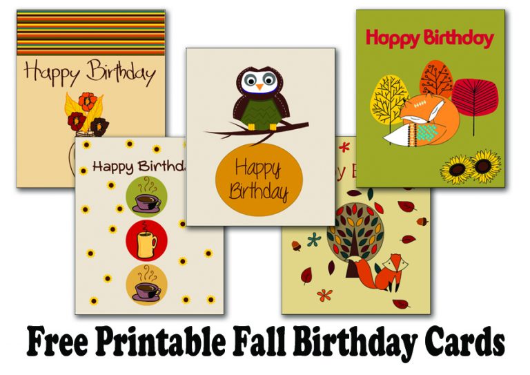 Free Printable Fall Birthday Cards