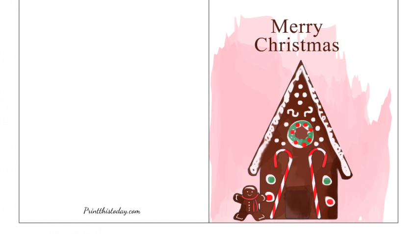 Christmas Card with image of a Ginger-bread HouseChristmas Card with image of a Ginger-bread House