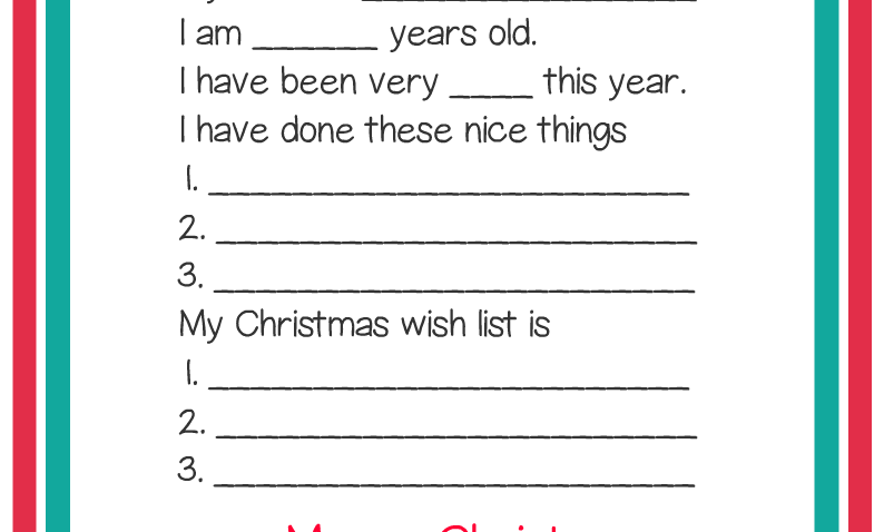 Free Printable Letter to Santa