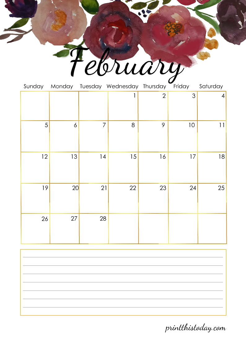 February 2023 Floral Planner Calendar