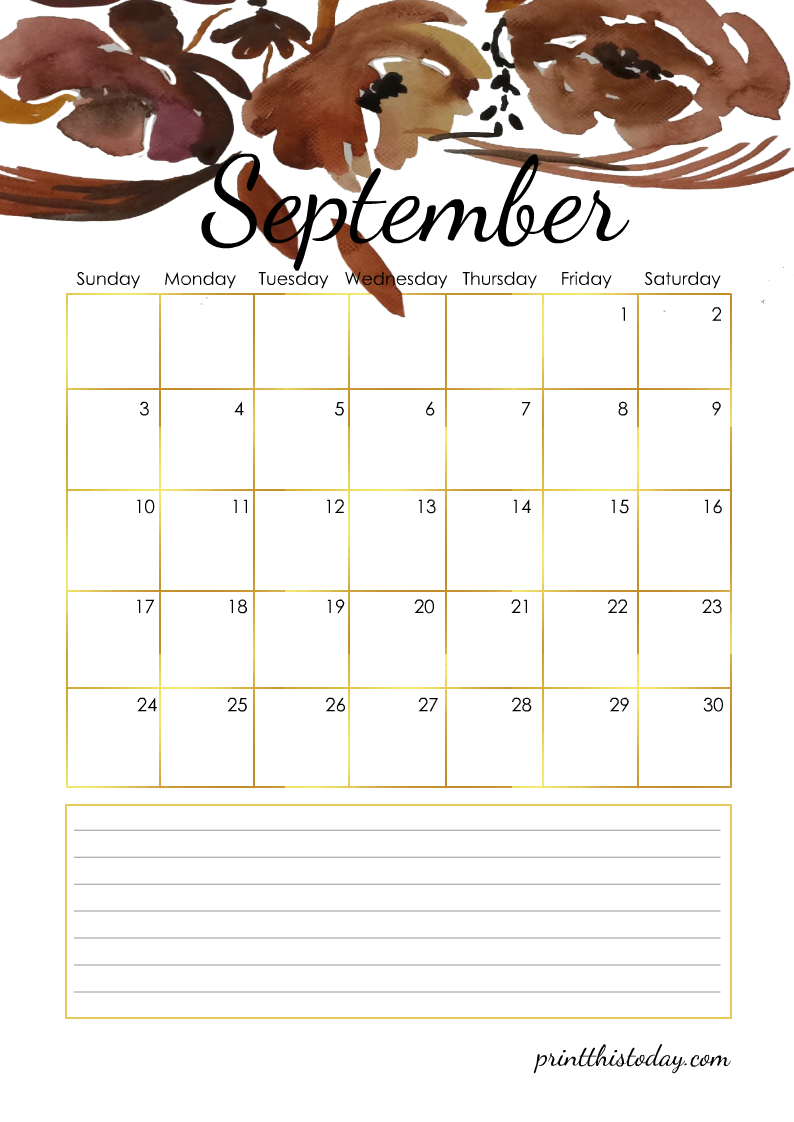 Free Printable September 2023 Planner Calendar Page