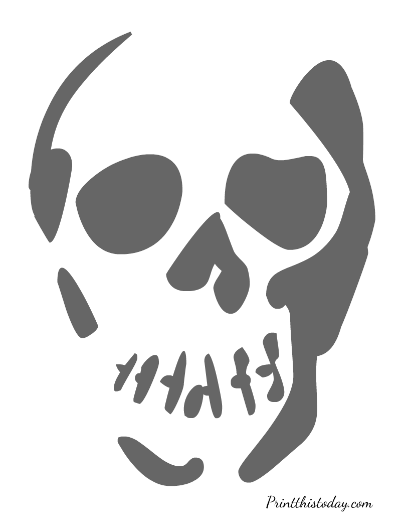 Free Printable Skull stencil for Halloween