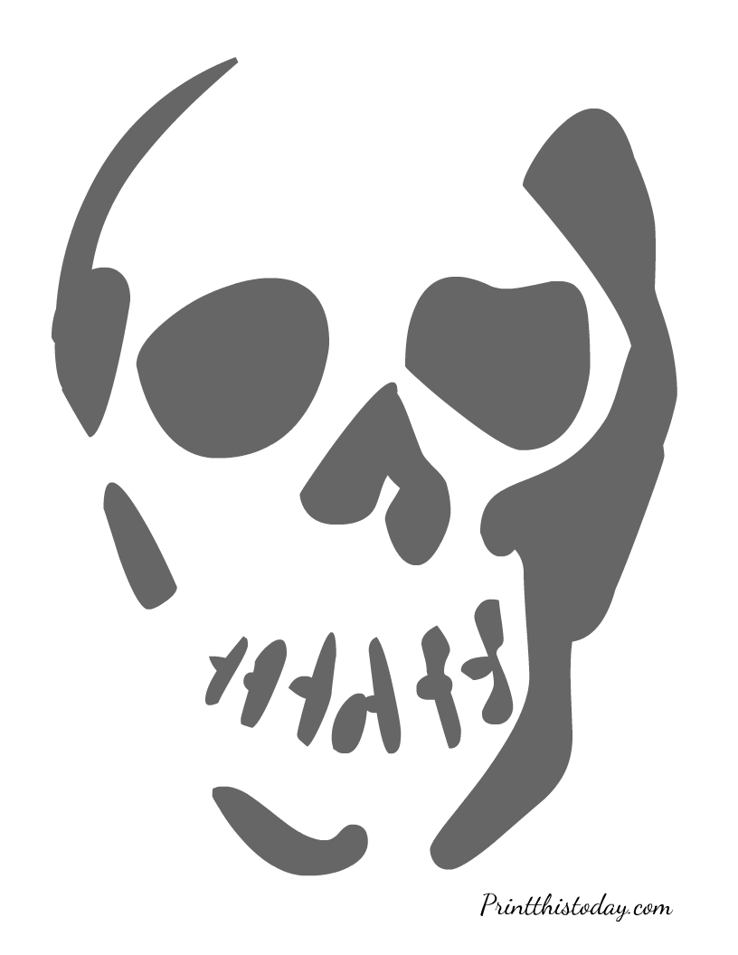 pumpkin stencils skull