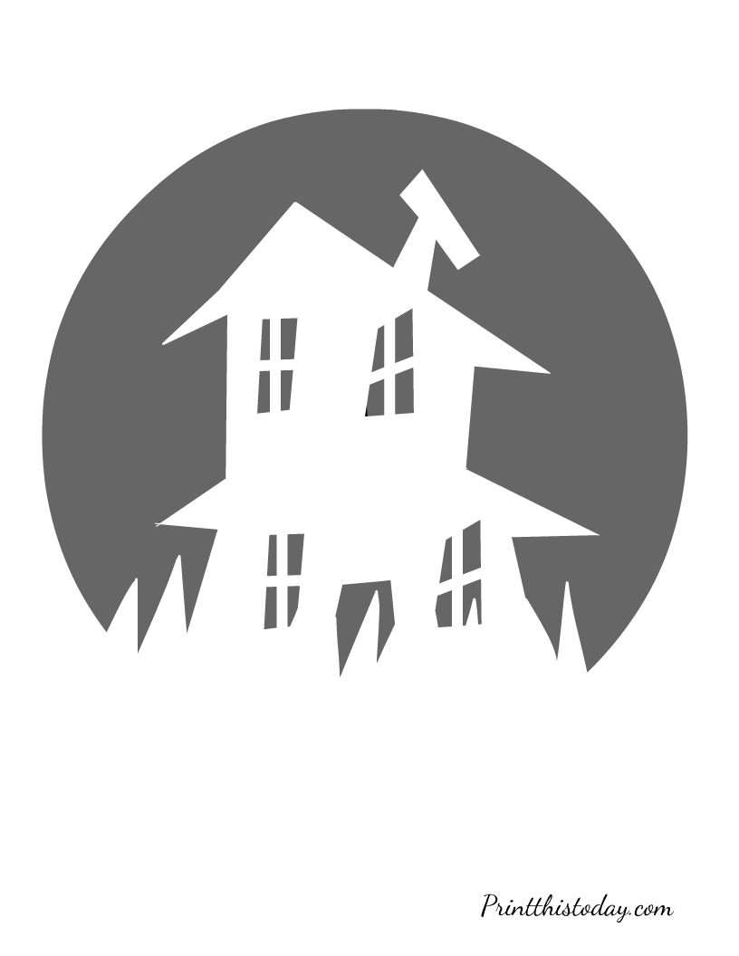 Free Printable Haunted House Stencil