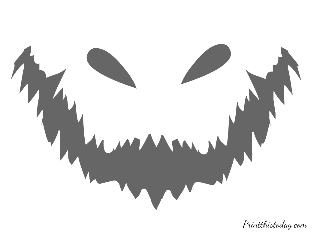 Monster face printable for Jack-o-Lantern