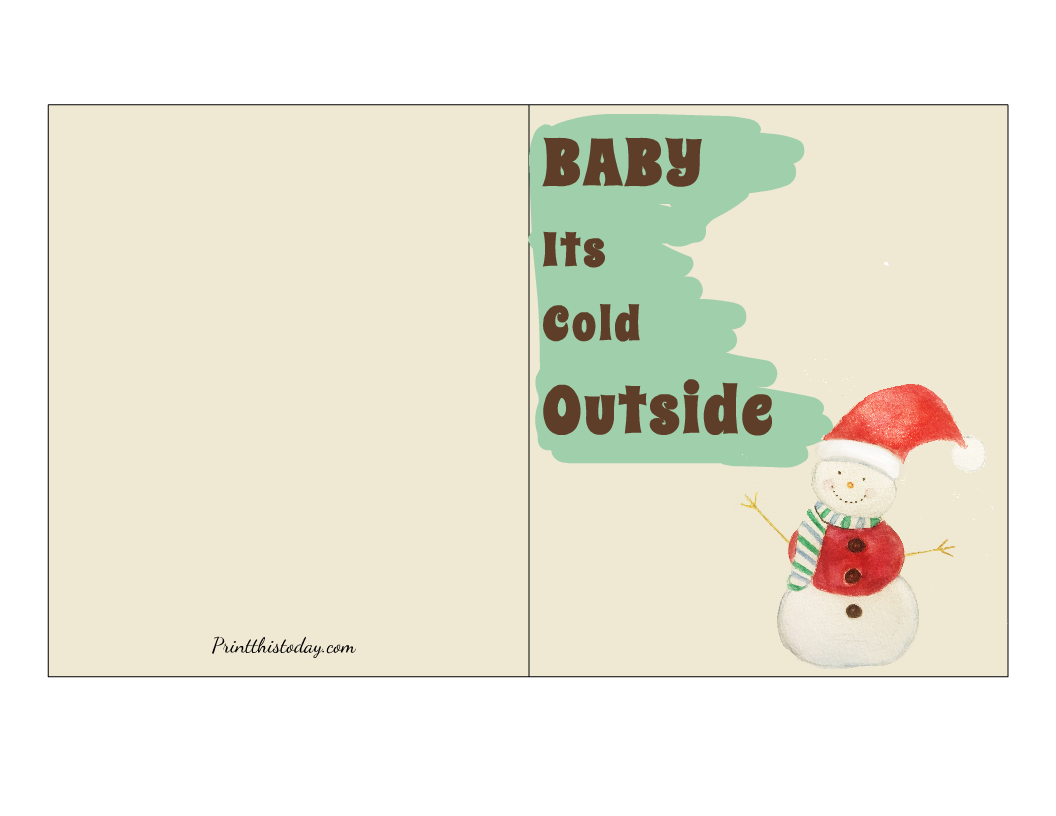 Cute Free Printable Snowman Christmas Card
