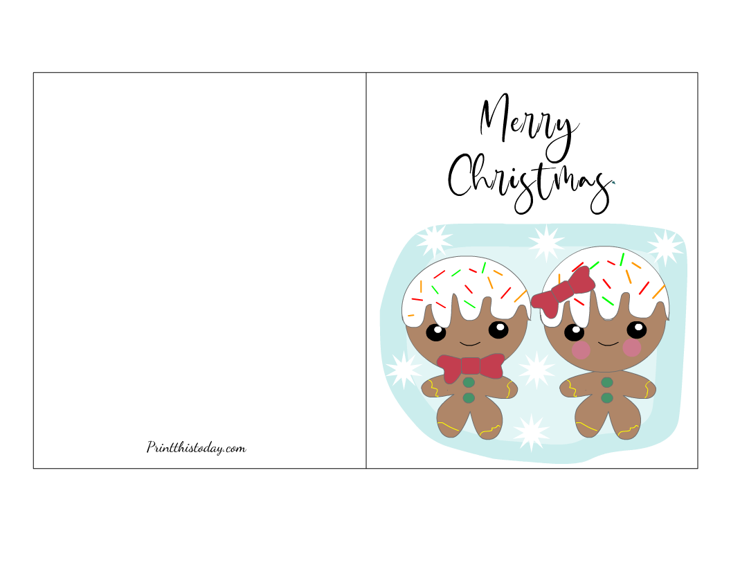 Gingerbread Christmas, Free Printable Card
