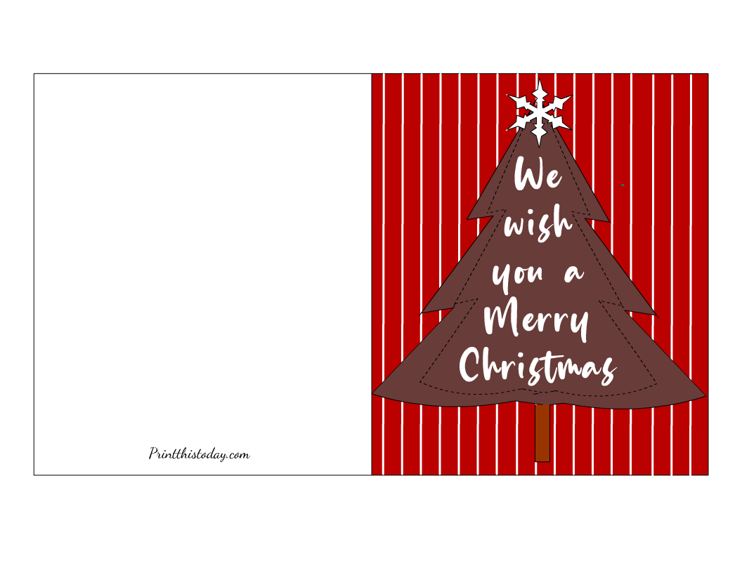 We wish you a Merry Christmas, Printable Christmas Card