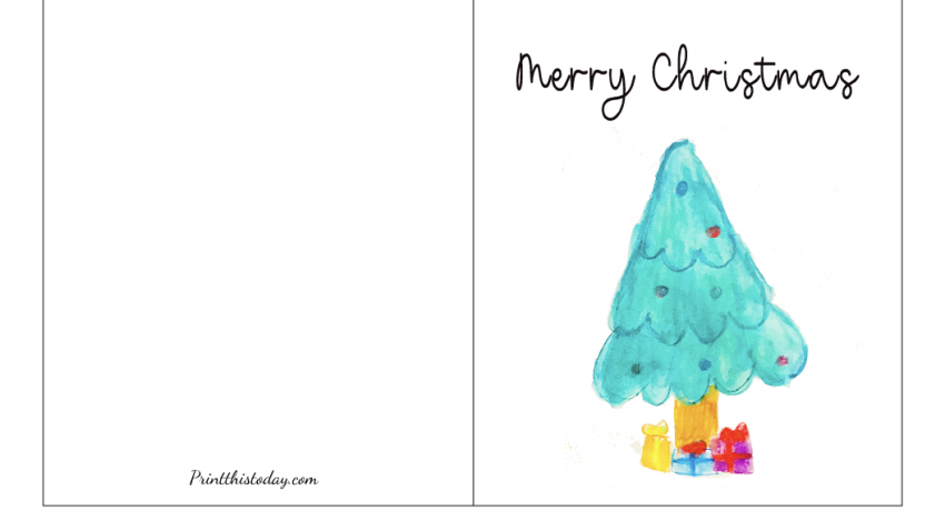 8. Christmas Tree, Merry Christmas Card Printable