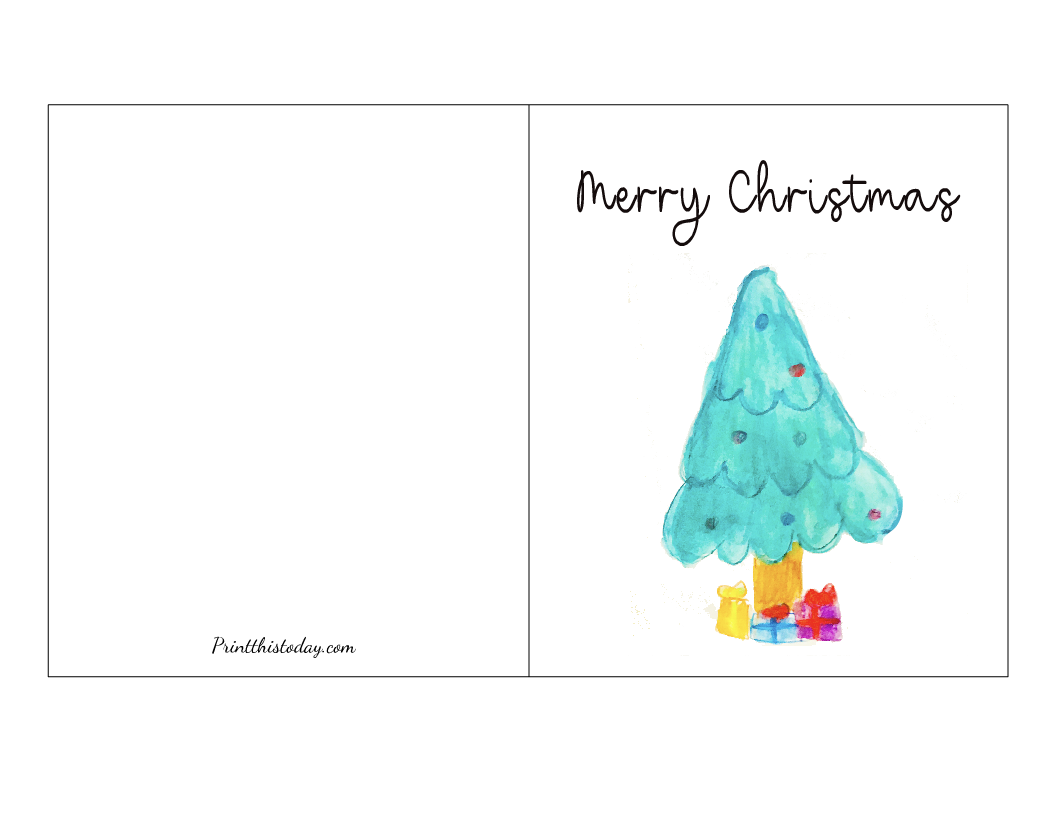 8. Christmas Tree, Merry Christmas Card Printable