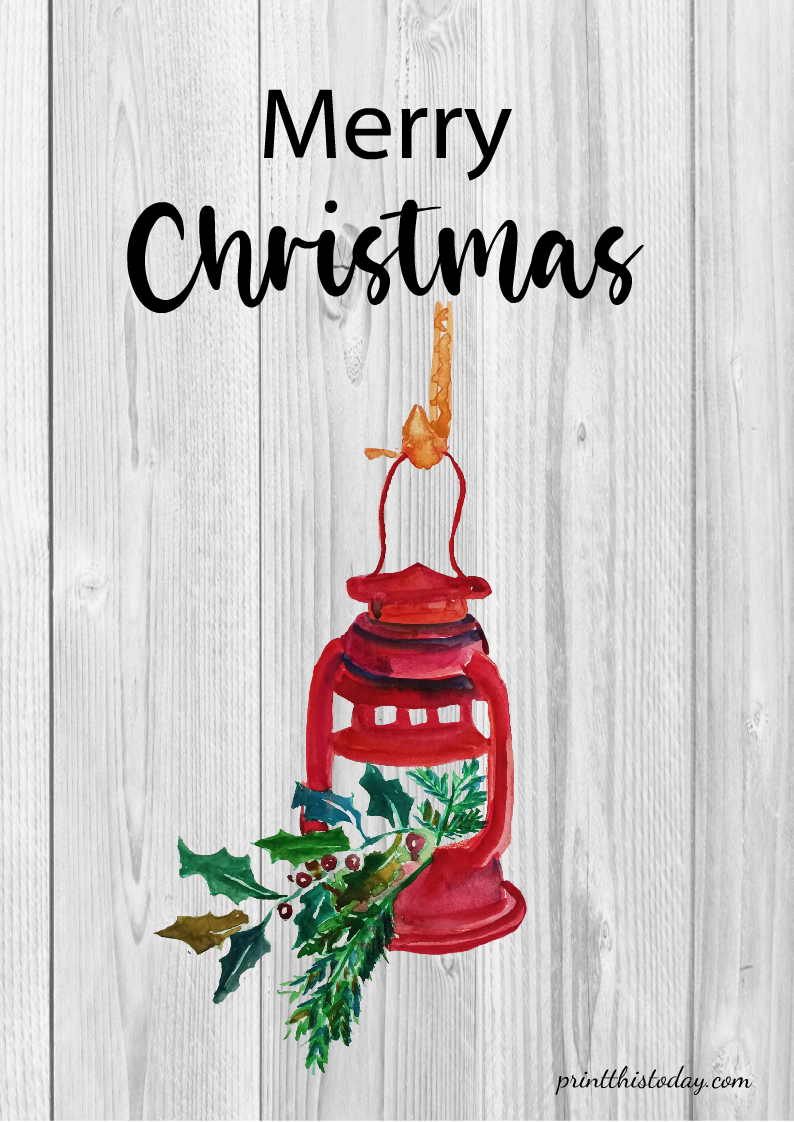 Free Printable Farmhouse Lantern Christmas Sign
